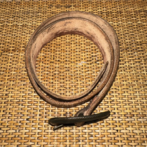Vintage Women Western Tooled Leather Belt With Brass Buckle Desert Scene Cowgirl main image 7